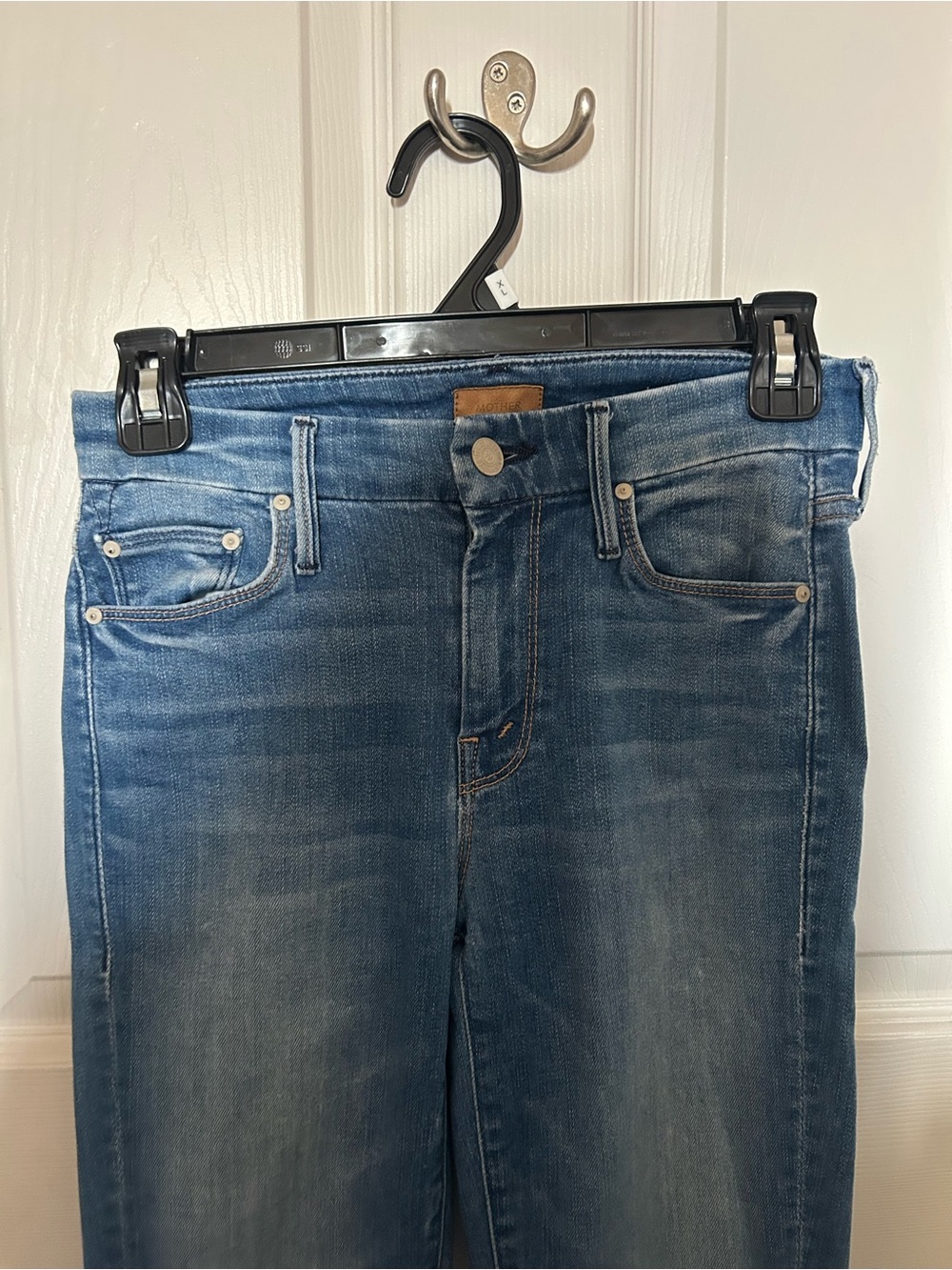 Mother Blue Mid-Rise Jeans